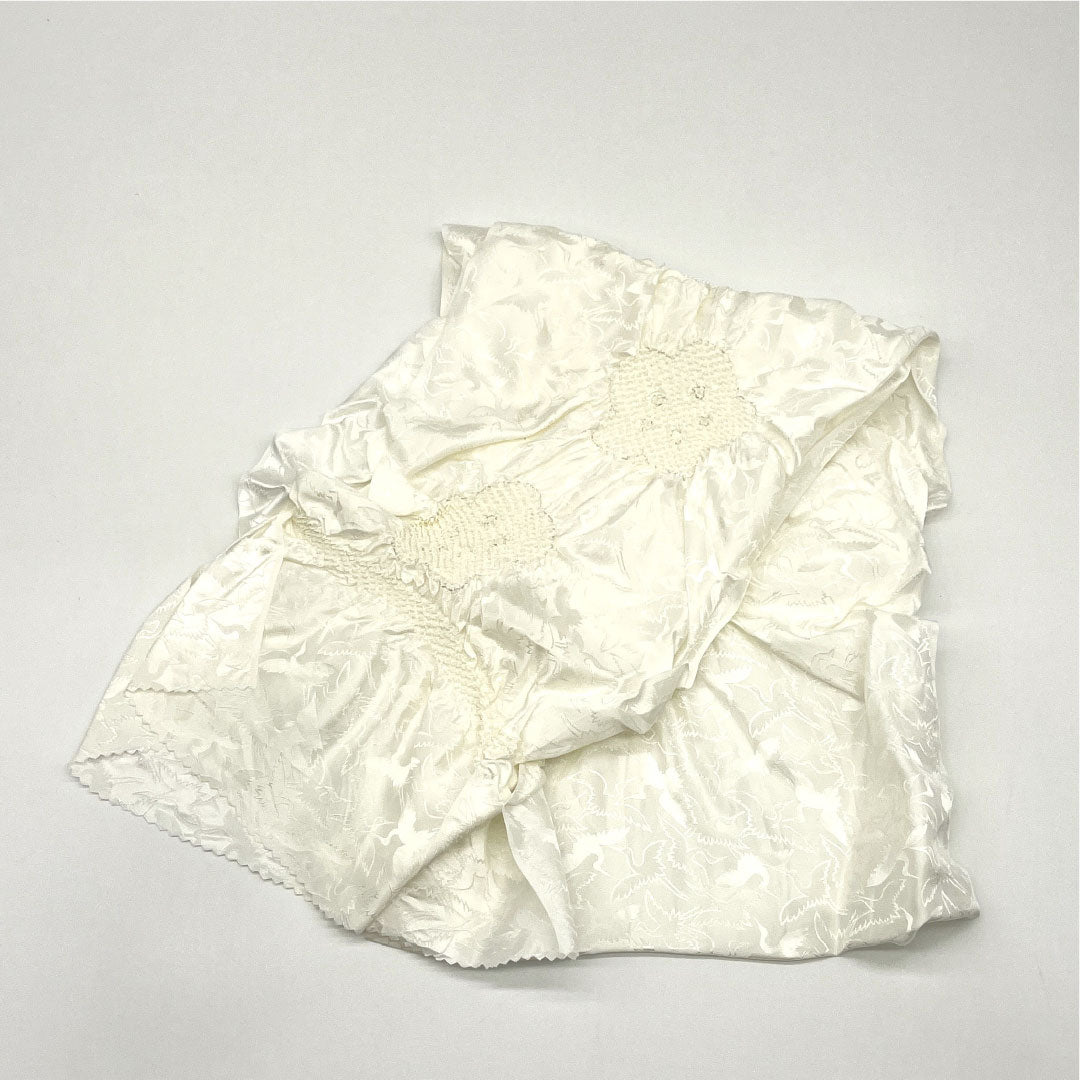 (Like new) Pure silk obijime and obiage set, S-grade, perfect for weddings and receptions. Includes fan. Length: approximately 152cm, width: approximately 1.5cm. White. Product number: 1141000052311