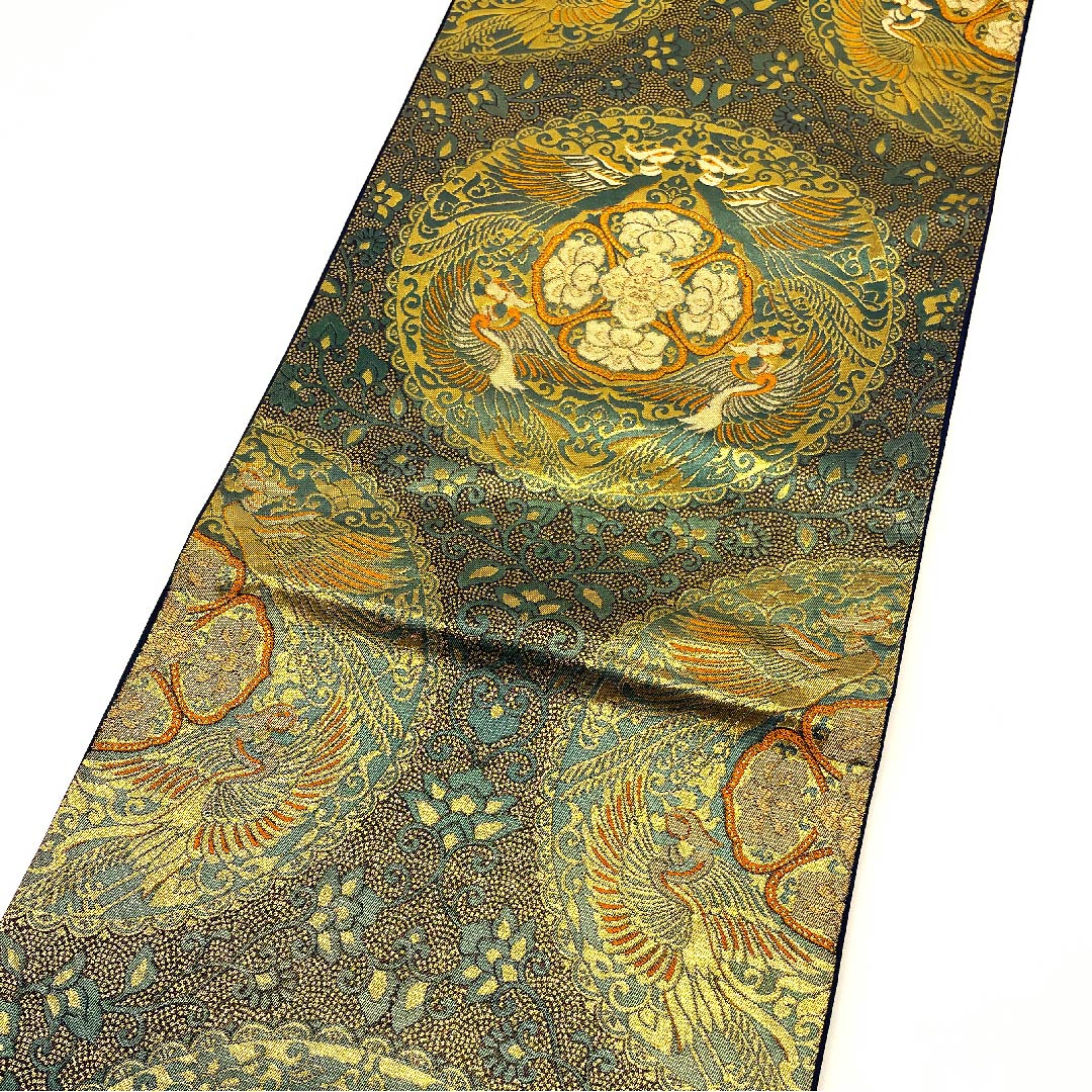 Fukuro Obi Gold Pure Gold Foil Tegoshi Honbukuro Hosohana Obi Length 420cm Pure Silk A Rank Six-way Formal Gold 1123003113321
