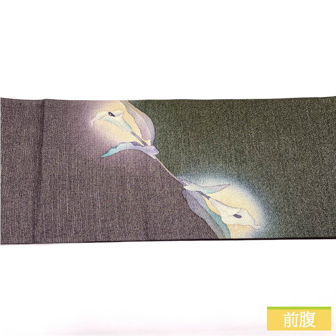 Pure silk obi in Hatobairo (dove feather) color, length 434cm, S rank, accent pattern, semi-formal, purple, 1123014812320