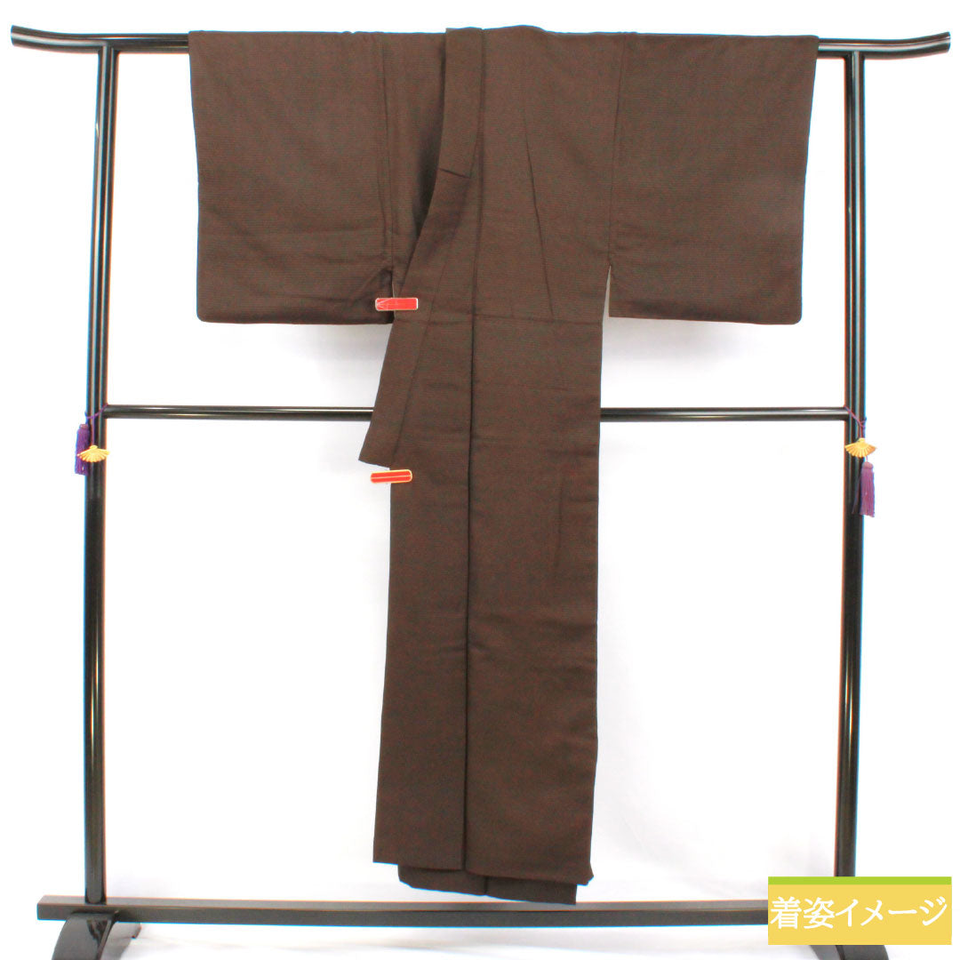 Men's pure silk, A-rank, length 148cm, sleeve length 68cm, charcoal-colored, horizontal stripes, lined, brown, product number 1119001703414