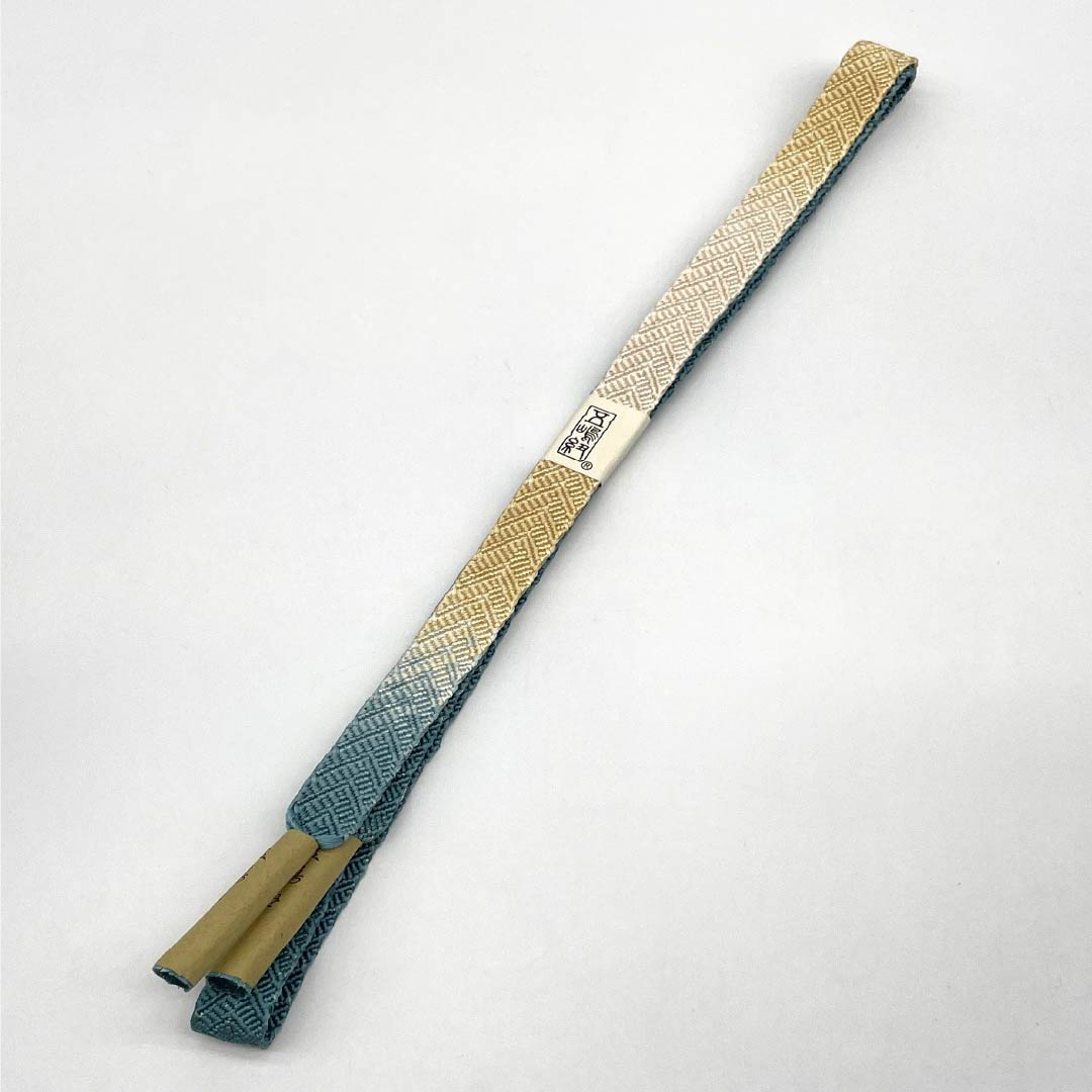 (Like new) Silk Obi-jime (sash band) made with Goshima string, in rusty light blue (sabi asagiiro), hand-knit, approximately 165cm long and 2cm wide, suitable for semi-formal wear, blue tones, product number 1135004911317