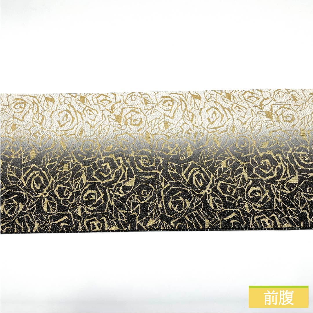Fukuro Obi, Pure Silk, Gold Leaf, Rose, Length 455cm, S Rank, Full Length, Formal, Monotone, 1123013342427