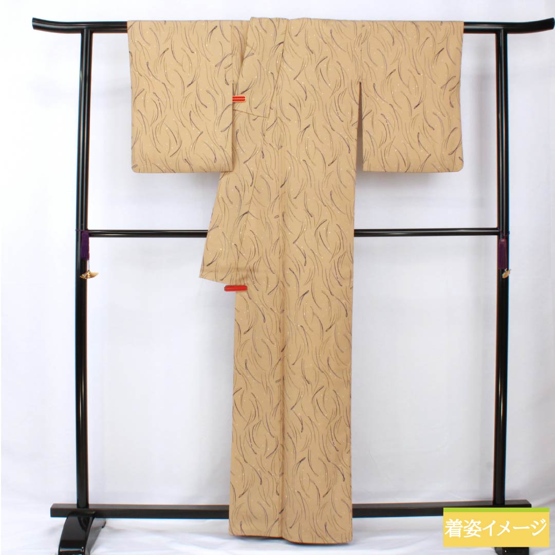 Small pattern, polyester, length 163.5cm, sleeve length 63.5cm, lined, walnut color, abstract pattern, S rank, beige, 1115005632425