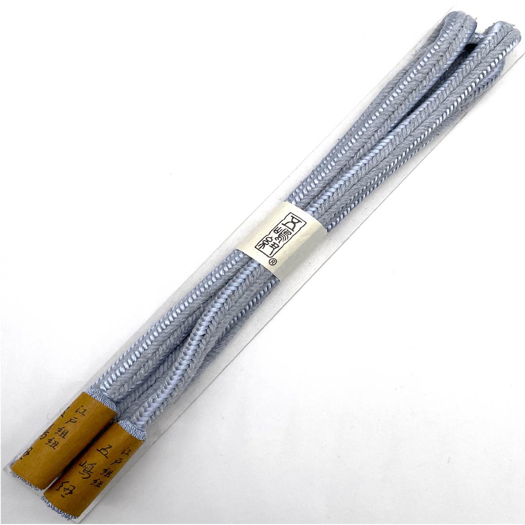 （新古品） 帯締め 正絹 四分紐 蒼白色色（そうはくしょくいろ） 江戸組紐 五嶋紐 新古品 長さ約156cm 幅約1cm カジュアル Sランク 水色系 1135000262324