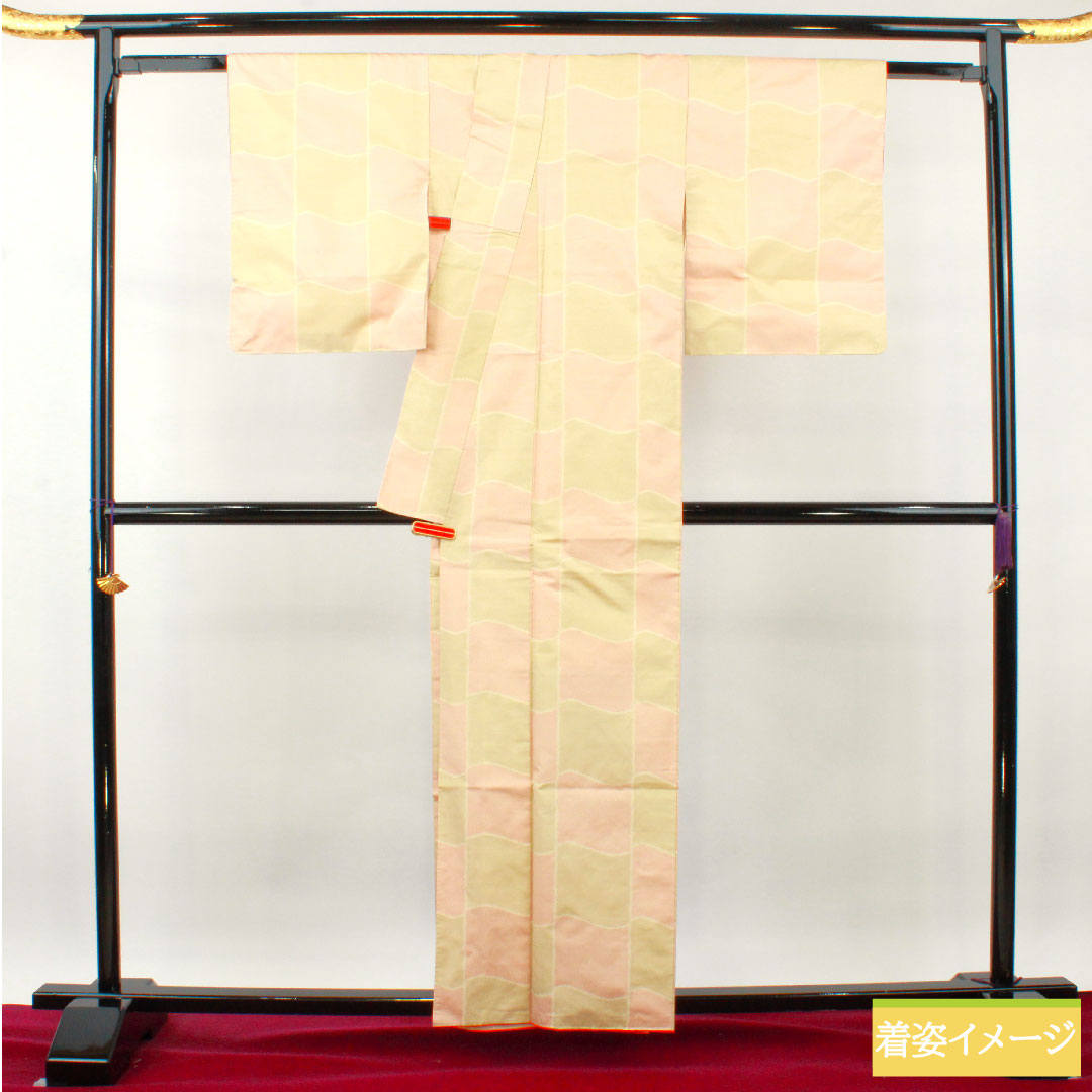 大島紬 正絹 身丈159.5cm 裄丈63.5cm  緯総絣 抽象模様 Sランク 袷 グラデーション系 1116003222399