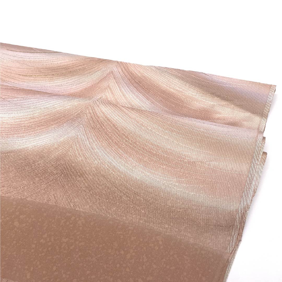 Obiage Silk S-Rank Semi-formal Mizugaki (light persimmon) color, gradated, Daimatsu pine, length approx. 180cm, width approx. 30cm, pink family, 1136002662913