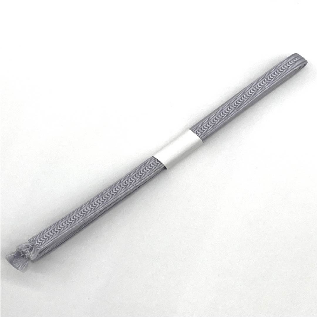 帯締め 正絹 Sランク 錫色（すずいろ） 三分紐 長さ約118.5cm 幅約0.9cm カジュアル グレー系 1135003932322