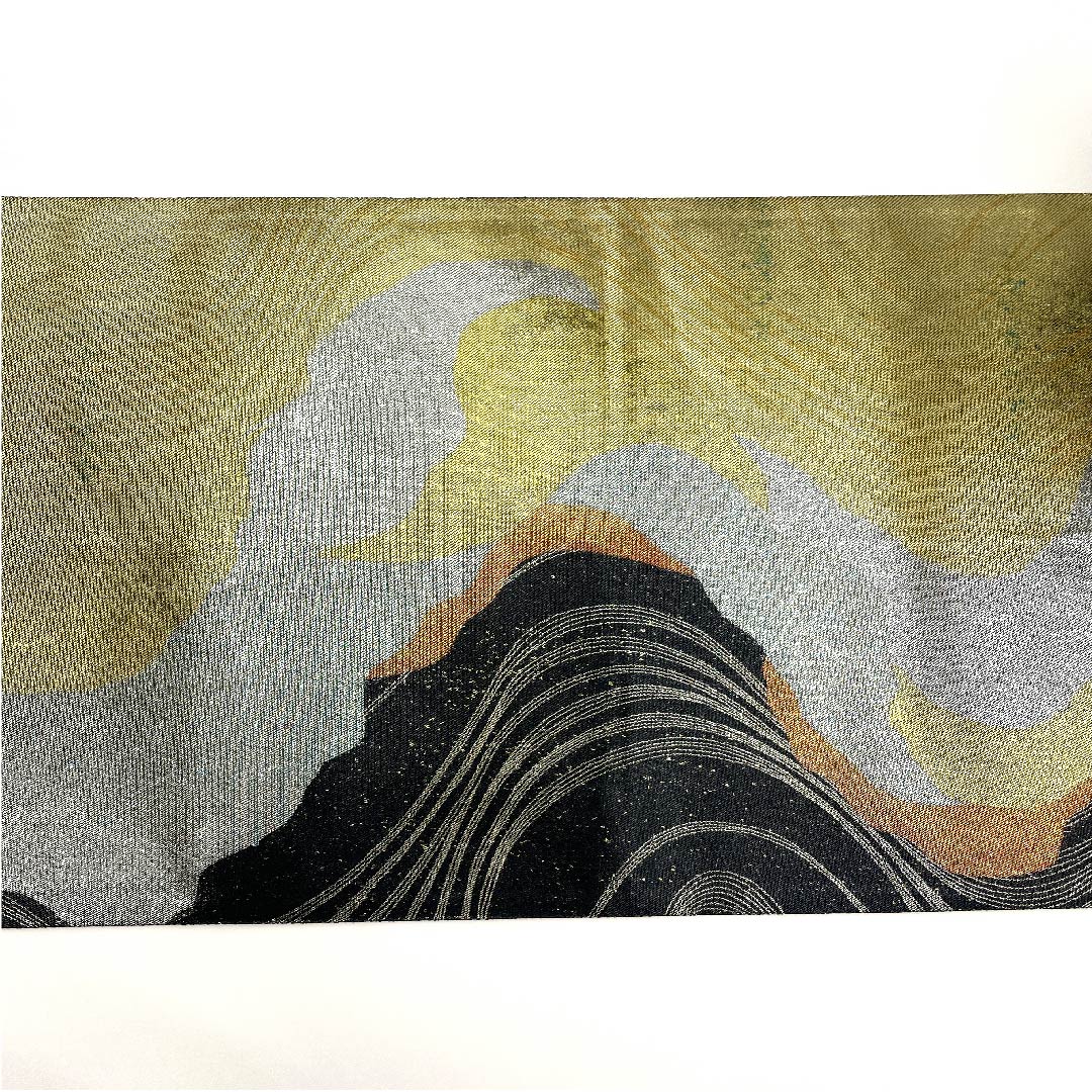 Fukuro Obi Gold Foil Flowing Water Length 444cm Pure Silk A Rank Six-way Formal Gold 1123003023321
