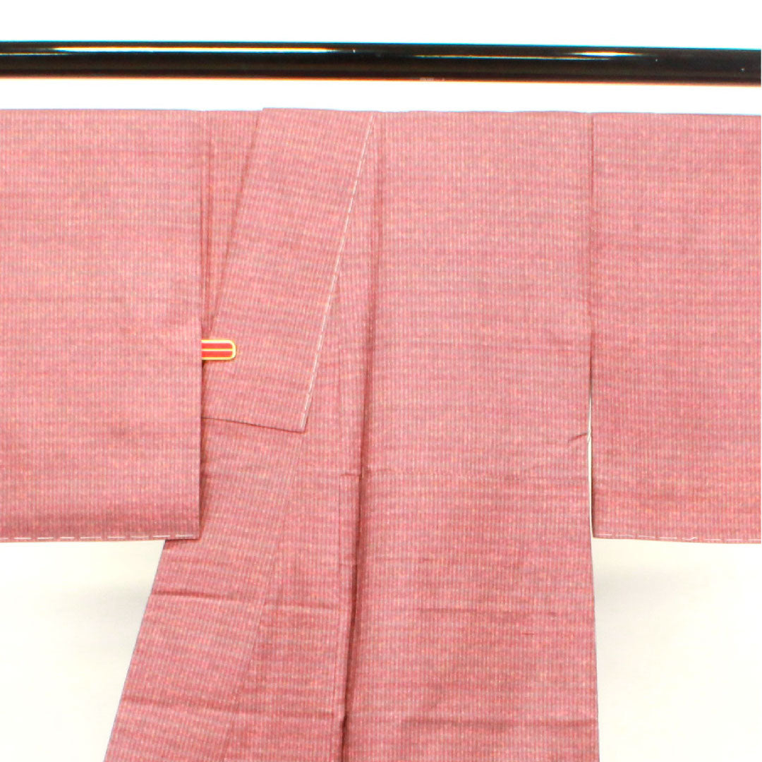 紬 正絹 身丈156cm 裄丈60.5cm 伊那紬 格子 伝統工芸品  Sランク 袷 グラデーション系 1116002182399