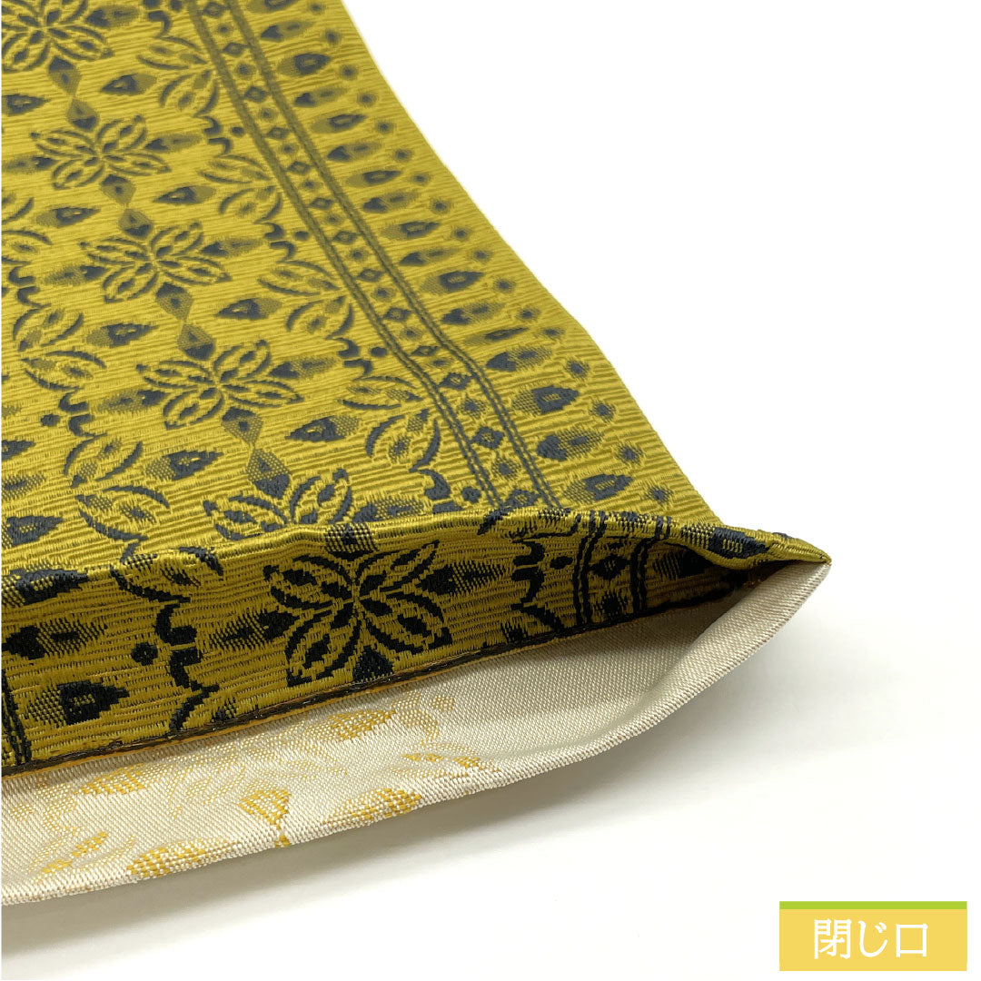 (New) Half-width obi, polyester, NEW rank, sentoku-iro (dark reddish-brown) and zoge-iro (ivory) with abstract floral and stripe patterns, reversible, obi length 400cm, green family, 1125002401419