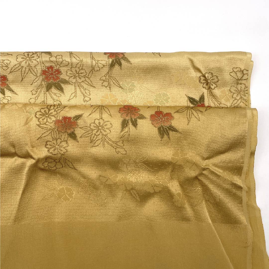 (Like new) S-Rank Silk Obijime and Obiage Set, Corn-Colored, Approximately 152cm Long, 1.2cm Wide, Semi-Formal, Yellowish Color, Product Code: 1141000092323