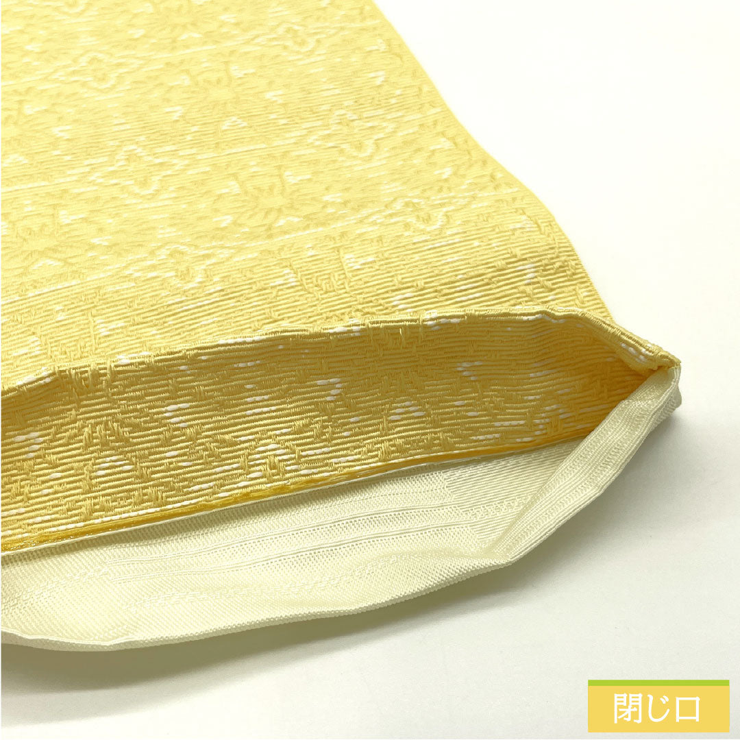(New) Half-width obi, polyester, NEW rank, light eggshell color, unohana color, abstract floral pattern, geometric pattern, fancy lattice, reversible, obi length 400cm, yellow系 1125002411423