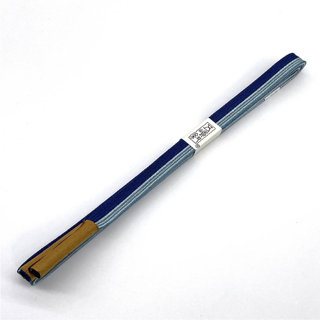 （新古品） 帯締め 正絹 四分紐 砧青磁色（きぬたせいじいろ） 紺碧色（こんぺきいろ） 五嶋紐 江戸組紐 長さ約165cm 幅約1.2cm カジュアル Sランク 青系 1135002802317