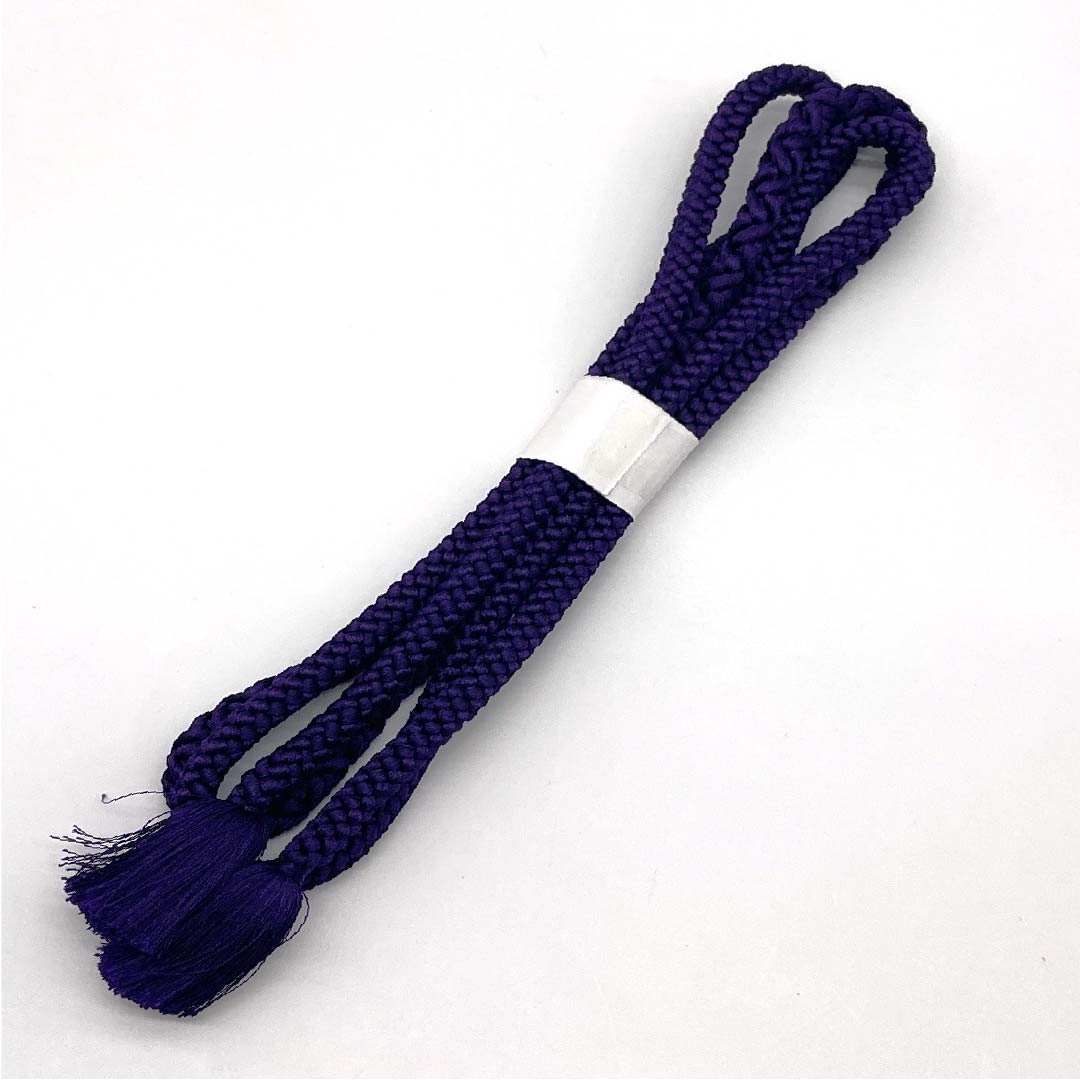 S-Rank Silk Obijime (Sash Band) - Purple-Brown, Round Braid, Approx. 160.5cm Long, Approx. 0.8cm Wide, Casual, Purple, Item Number: 1135004432320