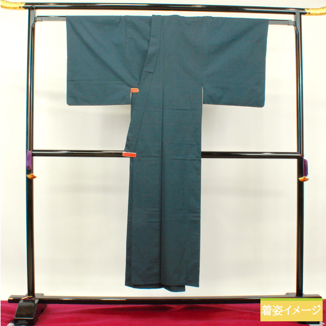 Men's wool, length 147.5cm, sleeve length 67cm, navy blue, hexagonal pattern, S rank, lined, navy blue, 1119000672418