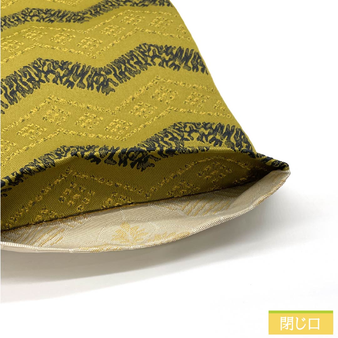 (New) Half-width obi, polyester, NEW rank, rapeseed oil color and susuki color, zigzag pattern, abstract floral pattern, reversible, obi length 400cm, green family, 1125002771419