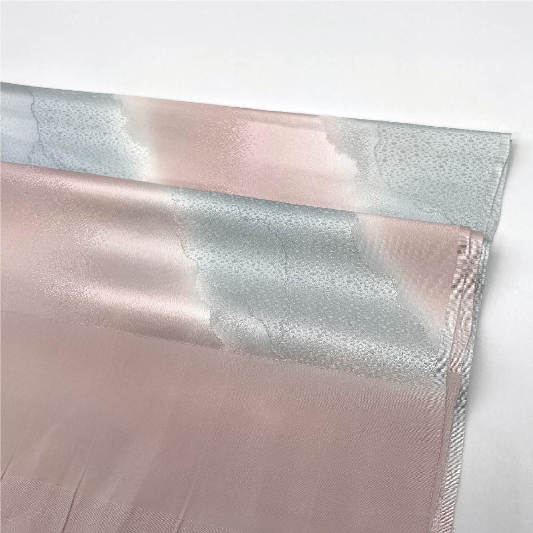 Obiage (kimono sash tie) pure silk S rank semi-formal pale pink (arasomeiro) with Dochonagori pattern, length approx. 180cm, width approx. 30cm, pink系 1136002572913