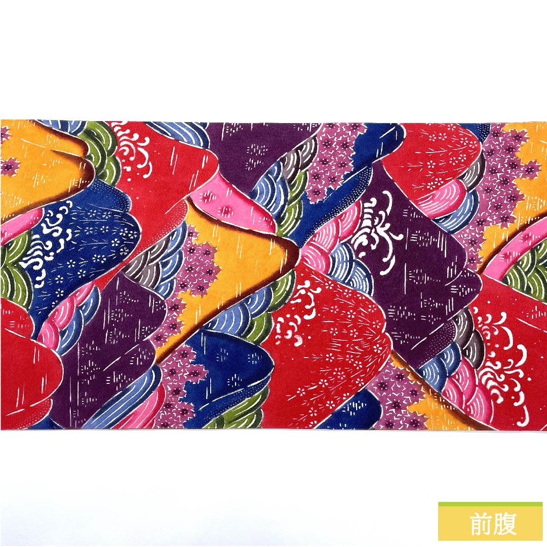 Nagoya obi, Kyoto bag obi, gradation, stencil dyeing, Kyoto Bingata, Seigaiha, Toyama, obi length 410cm, pure silk, S rank, full length, casual, gradation style, 1124005732399, Kyoto bag