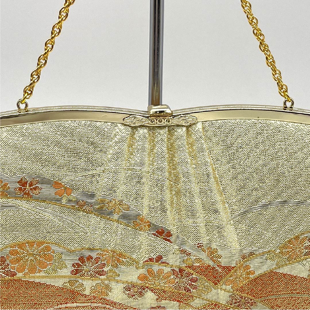 （新古品）草履バッグセット フォーマル Aランク 2way 佐賀錦 Mサイズ 金系 1133000323321