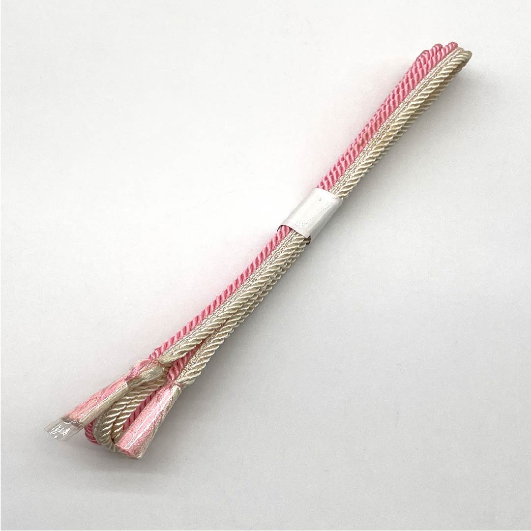 (Like new) Silk Obijime (Sash Band) - New Condition, Two-tone, Approximately 151.5cm Long, Approximately 1.1cm Wide, Casual, Pink, Item Number: 1135004331313