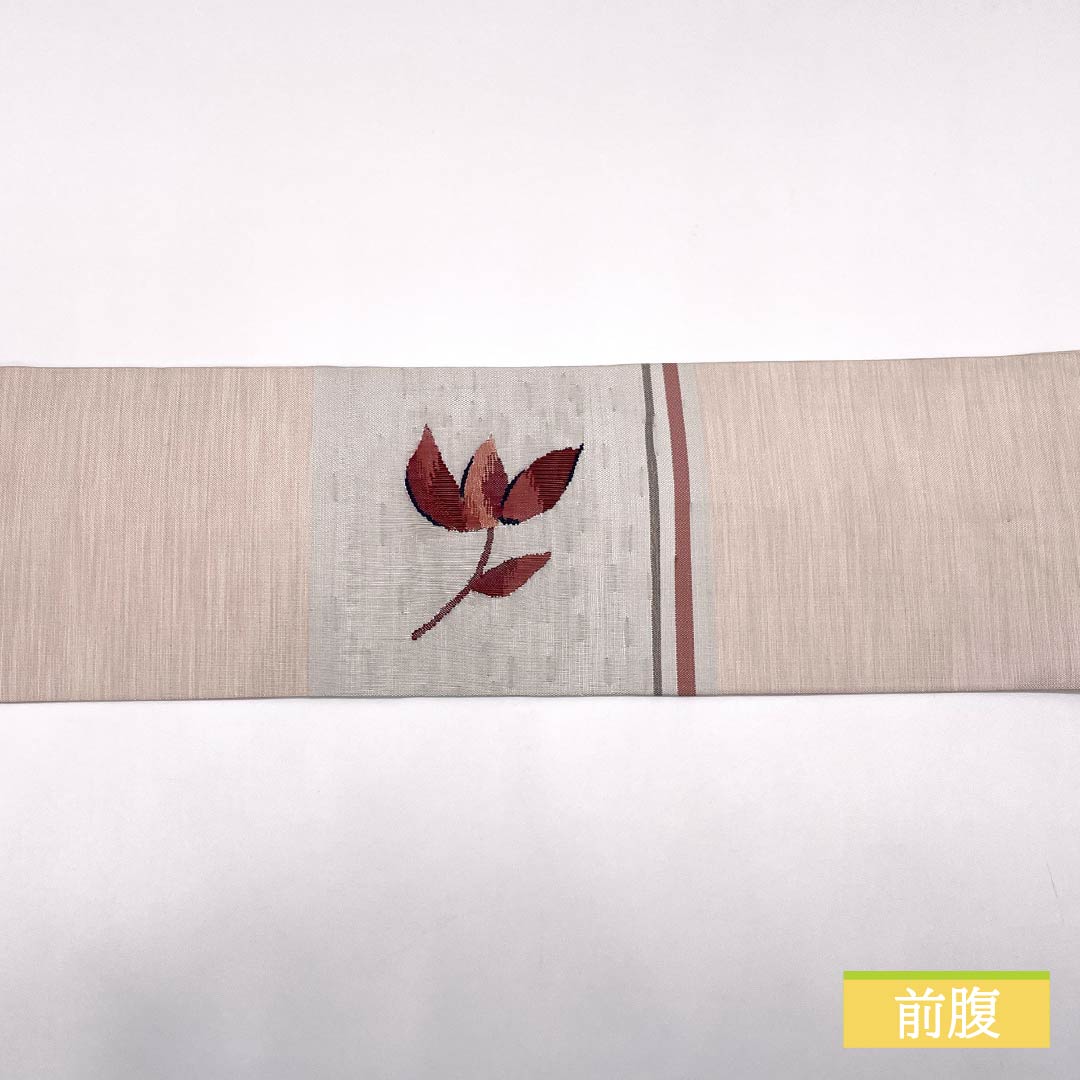 Nagoya obi, light cherry blossom color, scoop weave, abstract floral pattern, obi length 366cm, pure silk, A rank, point pattern, casual, pink, 1124008023313, Nagoya style