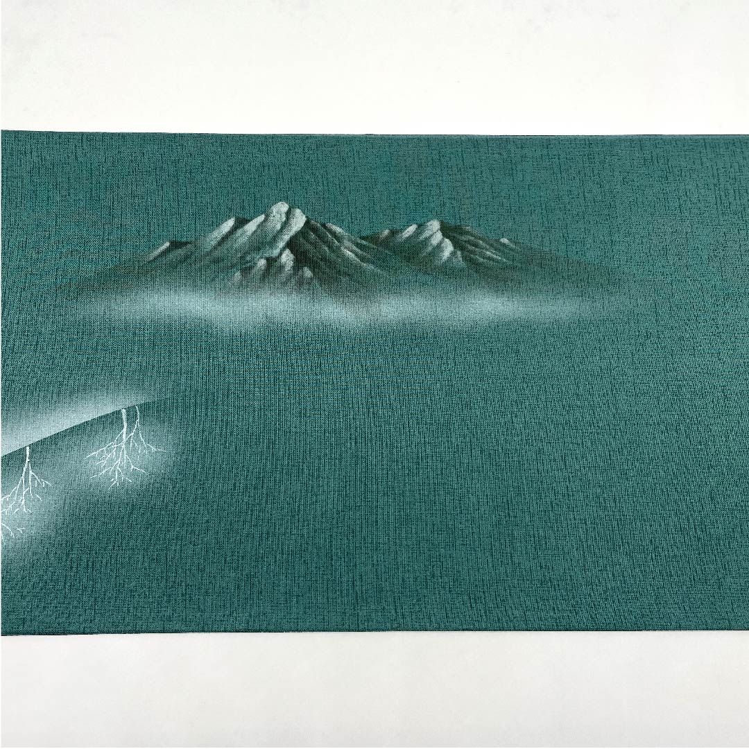 Fukuro Obi Deep Indigo Color Daisetsuzan Dyed Obi Length 450cm Pure Silk A Rank Point Pattern Semi-Formal Green 1123005883319