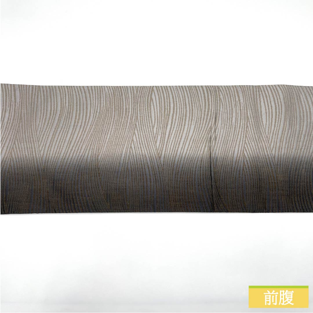 Pure silk obi with abstract patterns, length 456cm, S rank, full-length, semi-formal, monochrome, product number 1123014782427