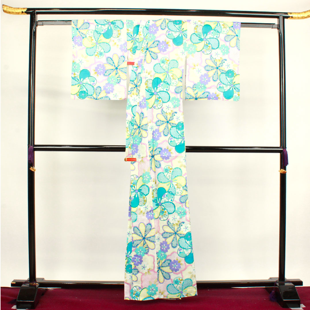 Yukata Twisted Plum, Chrysanthemum, Tachibana Cotton S Rank Single Layer Length 162.5cm Sleeve Length 62.5cm Gradient 1118002662499