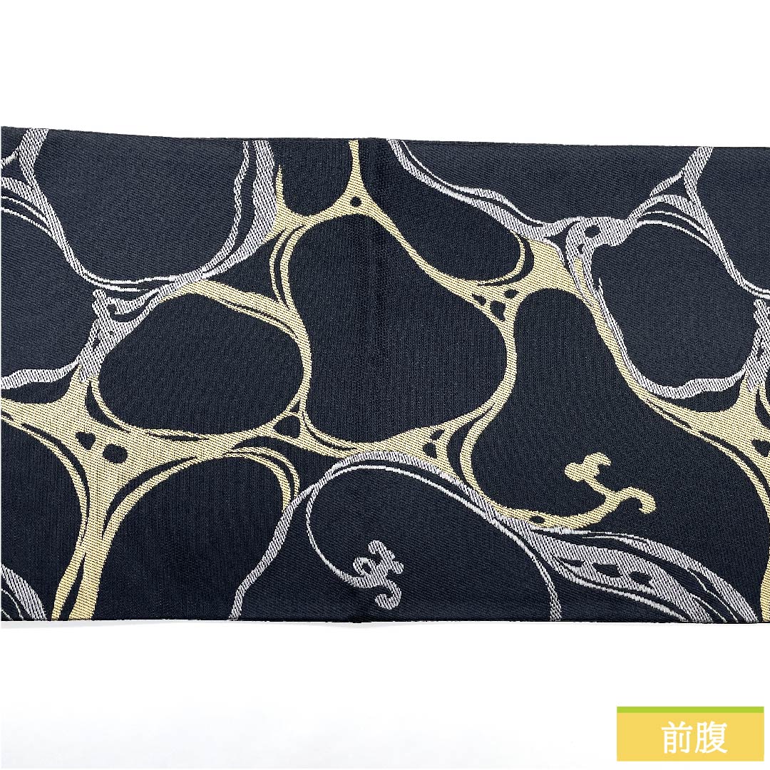 Nagoya obi, Kyoto bag obi, black, water pattern, geometric pattern, classic pattern, obi length 367cm, polyester, S rank, six-way, casual, black, 1124005432310, Kyoto bag