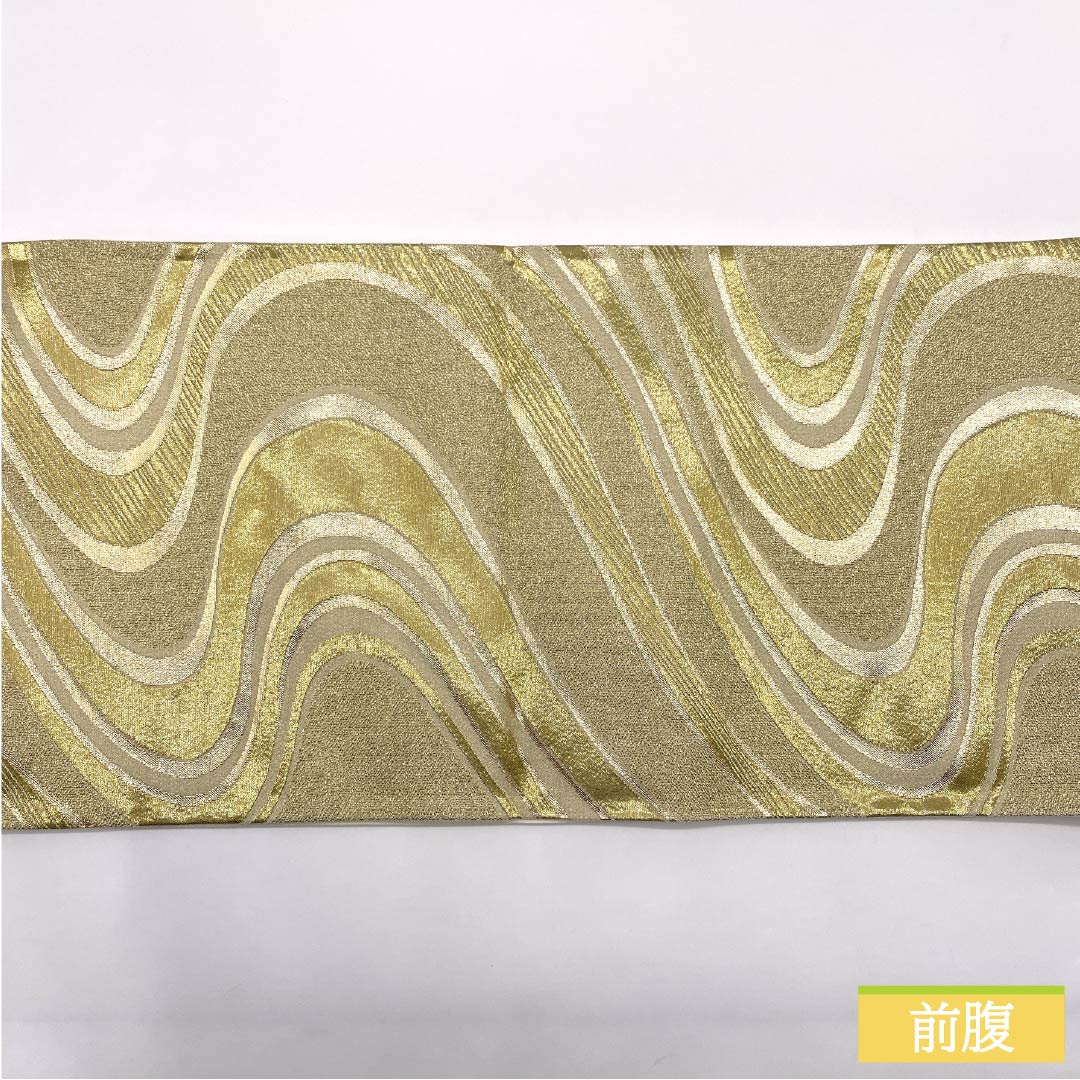 Formal, gold-tone, flowing silk obi (sash), 414cm long, S-rank, six-fold hem, for formal wear, suitable for formal kimonos (tomesode). Product code: 1123014152321