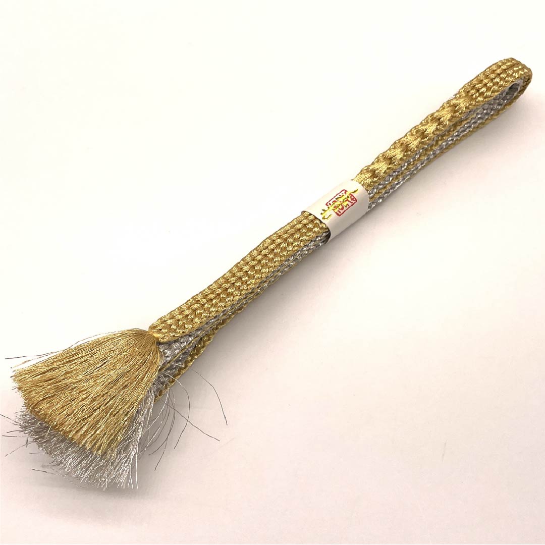 帯締め 正絹 四分紐 金色（きんいろ） 銀色（ぎんいろ） バイカラー 長さ約155cm 幅約1.5cm フォーマル Sランク 金系 1135003062321