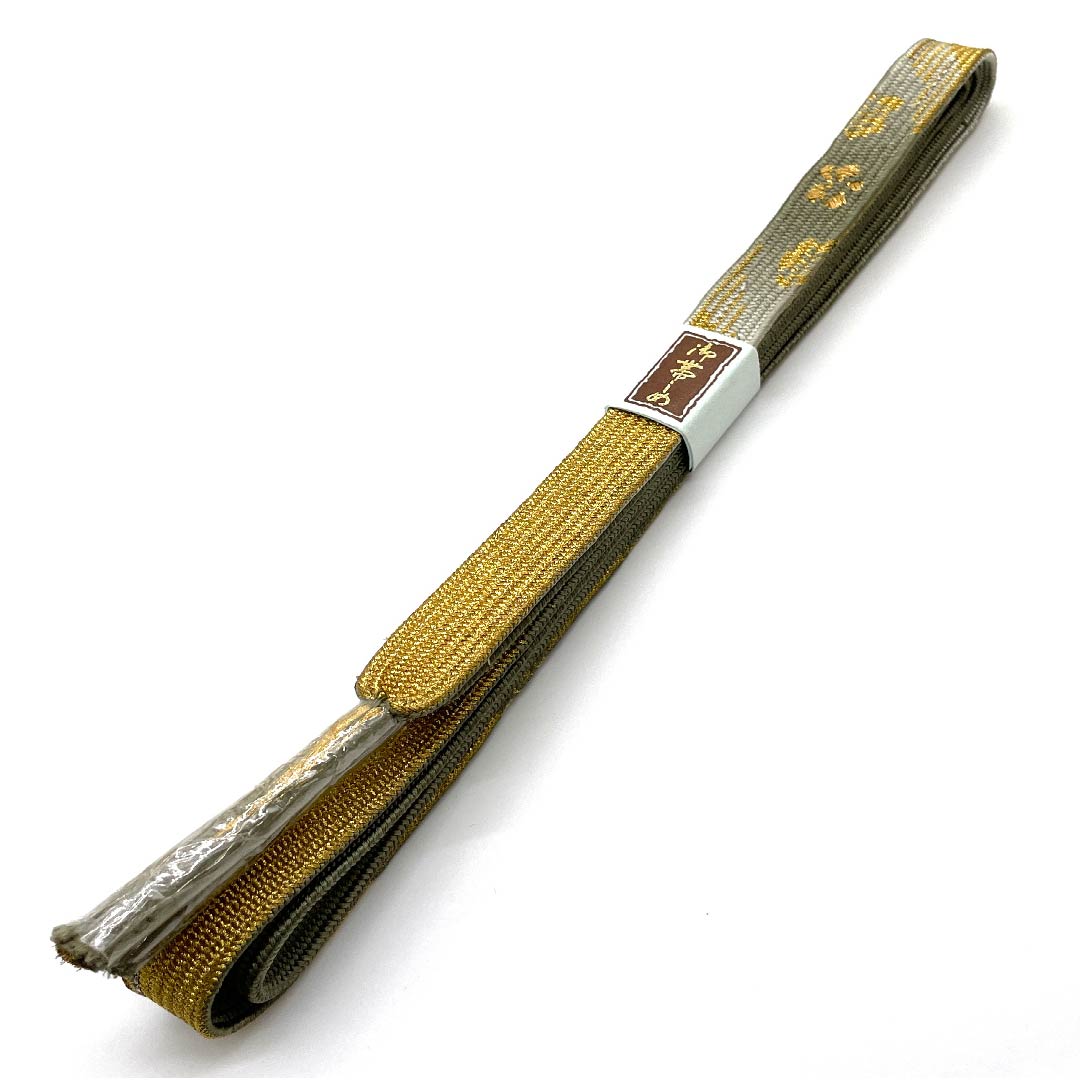 （新古品） 帯締め 正絹 四分紐 江戸鼠色（えどねずいろ） 金属糸使用 新古品 長さ約162cm 幅約1.5cm セミフォーマル Sランク グレー系 1135001652922