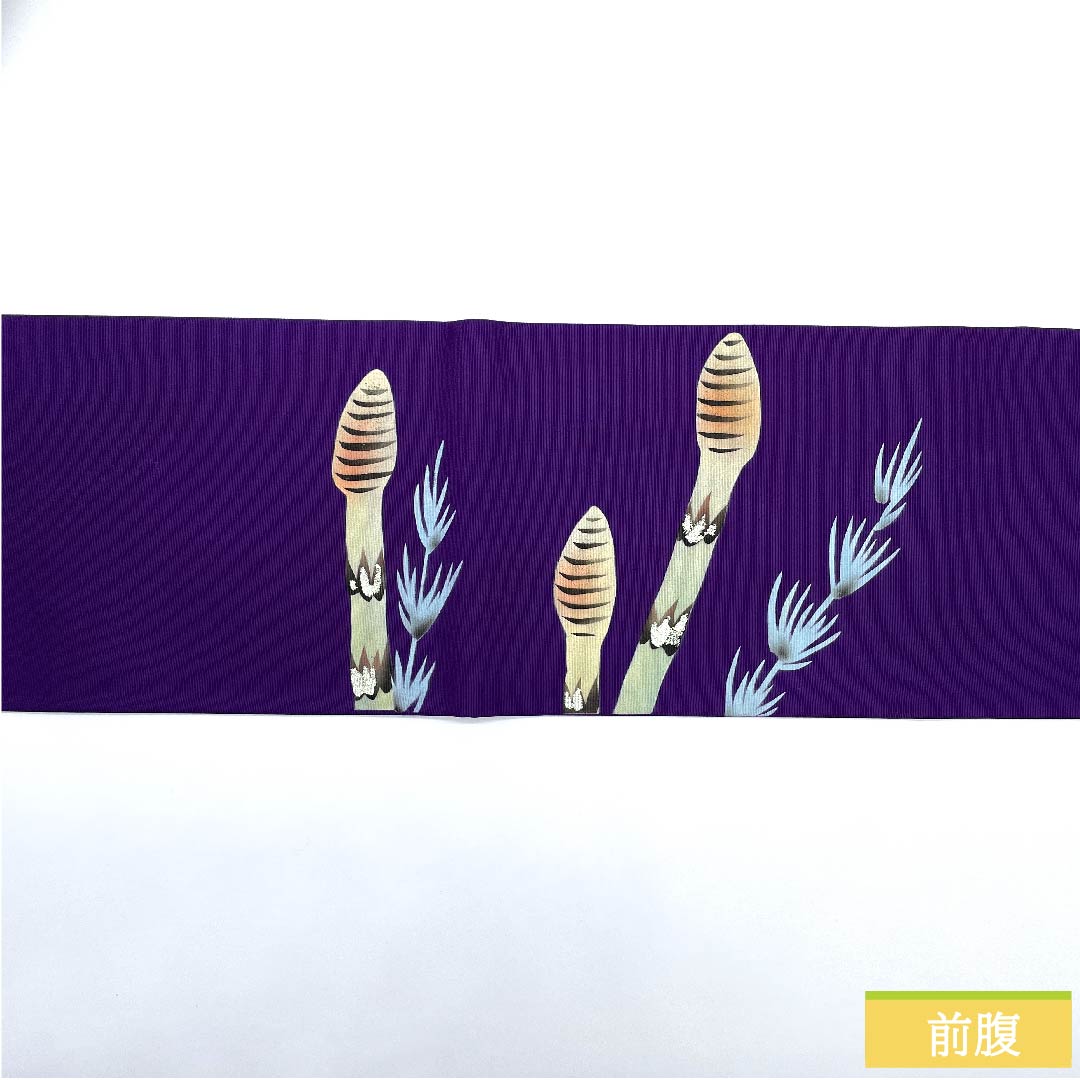 Nagoya obi, grape purple, Shiose, Tsukushi, obi length 350cm, pure silk, A rank, point pattern, casual, purple, 1124005623320, Nagoya style