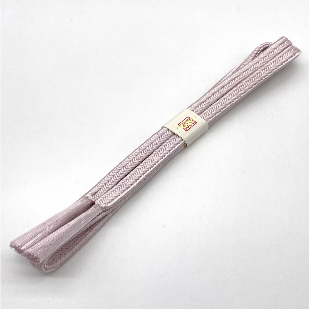 （新古品） 帯締め 正絹  桜色（さくらいろ） 冠組 新古品 長さ約168.5cm 幅約1cm セミフォーマル NEWランク ピンク系 1135003671313