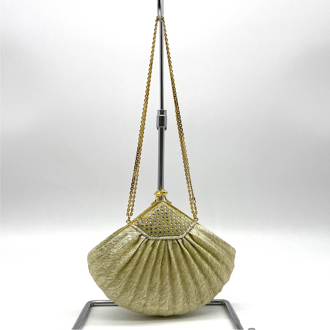 Party Bag, Semi-Formal, Gold, Sequins, Shell Shape, Katsumi-Tokyo-, Gold, S Rank, 113900044221