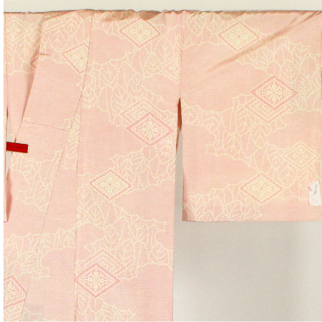 Tsumugi Length 158.5cm Sleeve length 62.5cm Cloud pattern Geometric pattern Poly S rank Awase Pink 1116001162313