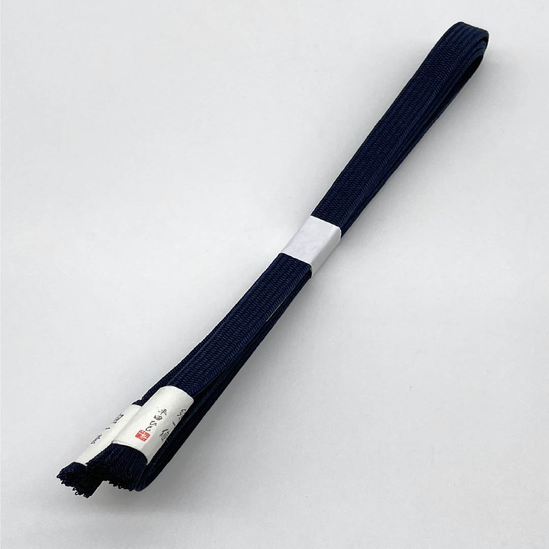 (New) Obiage sash, genuine silk, NEW rank, deep navy blue (noukon-iro), Hirata Kumihimo, Kakuasa Yugenzome, twisted tassel, length approx. 163.5 cm, width approx. 1.3 cm, casual, navy type, 1135005051318