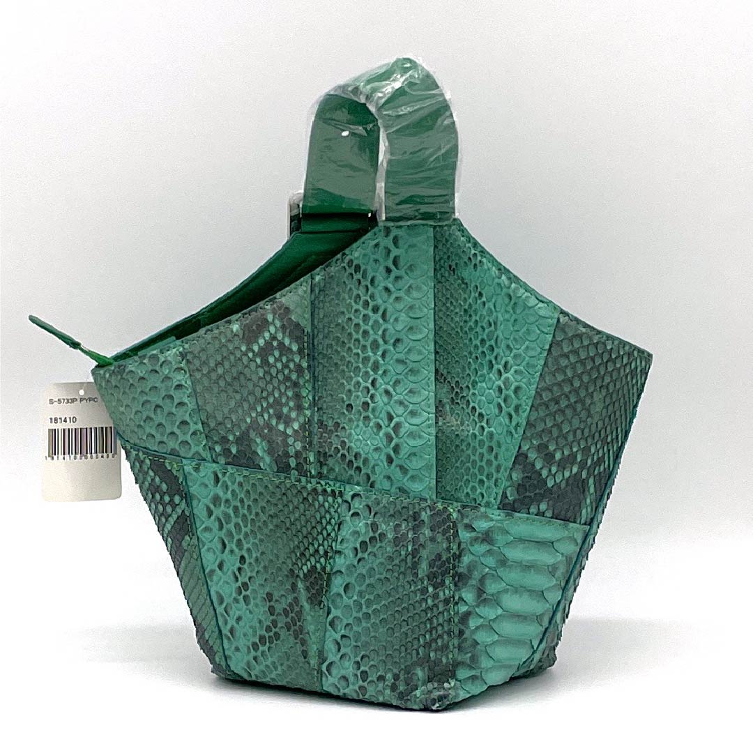 (Like New) Western-style Python Bag, Grade A, Like New, Python Patchwork, Green, 119700023319