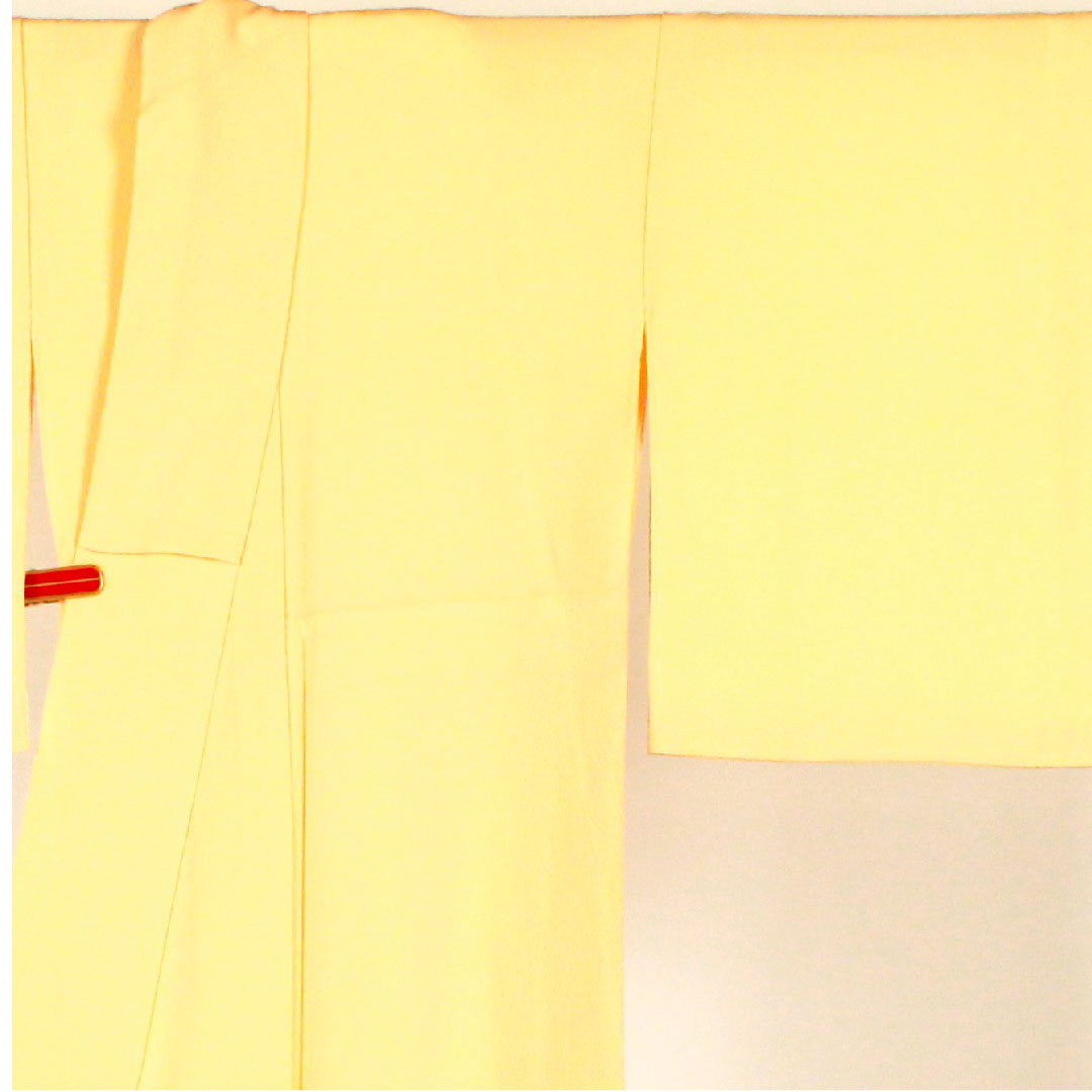 色無地  木瓜  身丈160.5cm 裄丈65cm 袷  正絹 Sランク 黄系 1114000262323