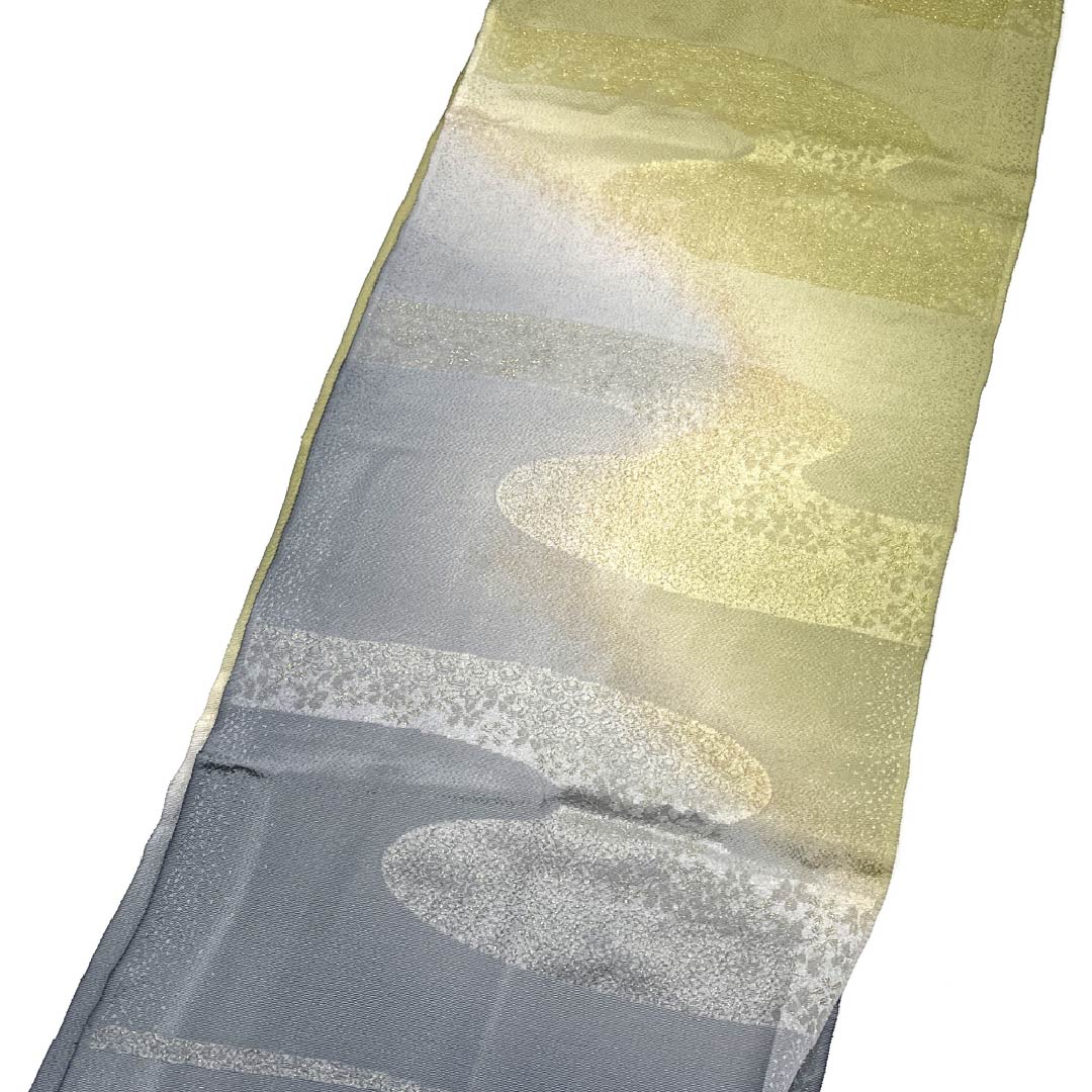 (New Old Stock) Obijime & Obiage Set, Pure Silk, S Rank, Gradient Dye, Flowing Water Pattern, Length approx. 156cm, Width approx. 1.5cm, Formal, Gradation Colors, 1141000182399