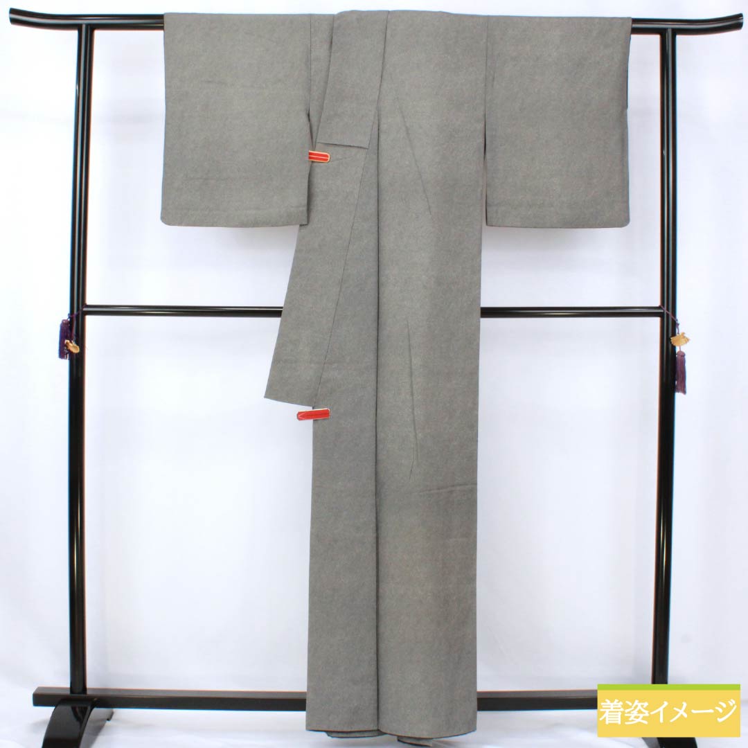 小紋 正絹 Sランク 身丈159cm 裄丈63cm 袷 型染 鮫小紋 江戸小紋 黒系 1115007772310