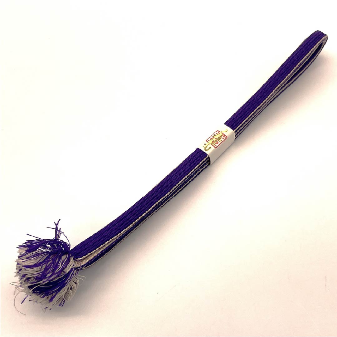 帯締め 正絹 三分紐 菫色（すみれいろ） 帯留め用 無地 長さ約147cm 幅約0.9cm カジュアル Sランク 紫系 1135003232320