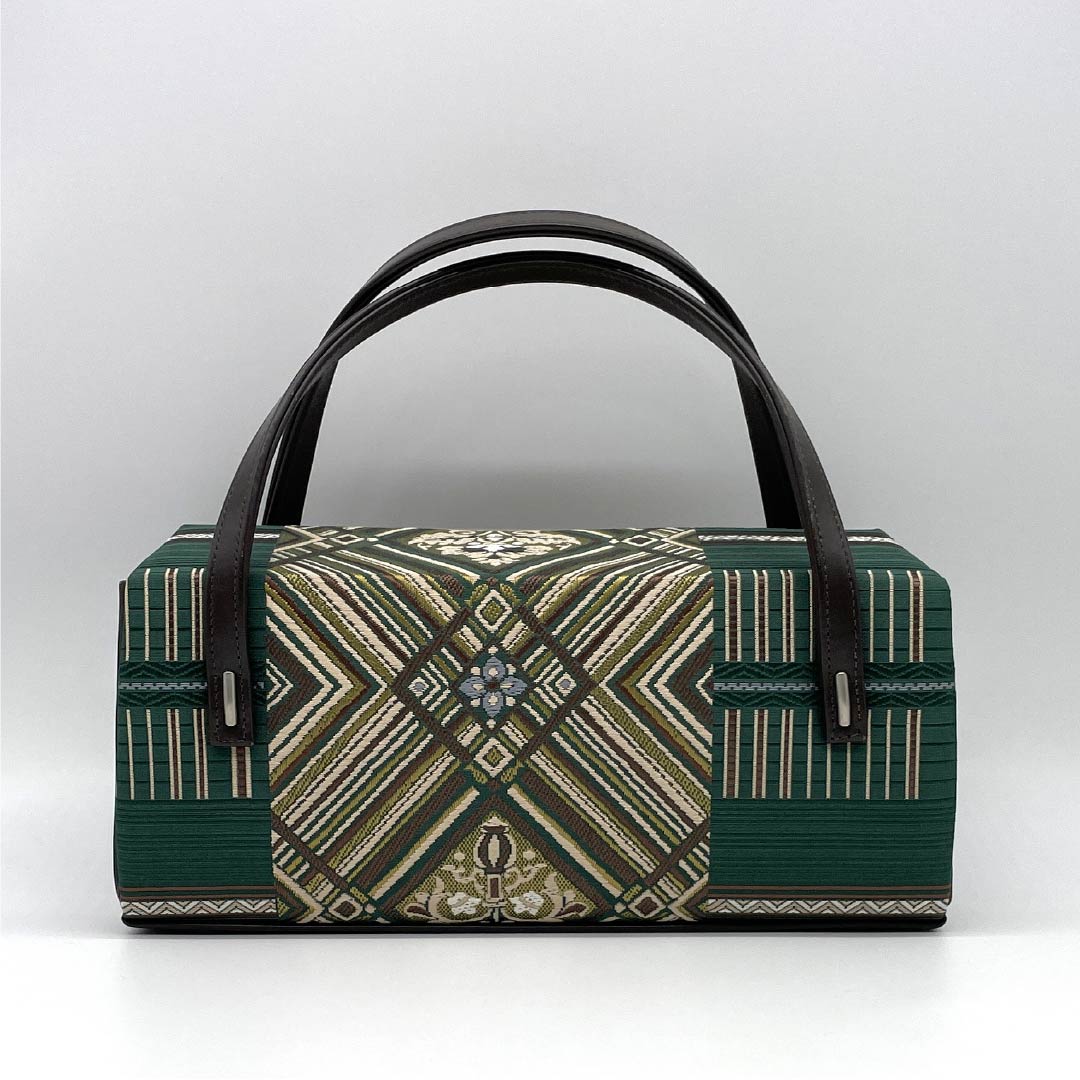 (Like New) Casual Japanese Bag, New Rank, Hakata Ori Okura Orimono Seinosuke Rikyu Bag, Green, 113900110119
