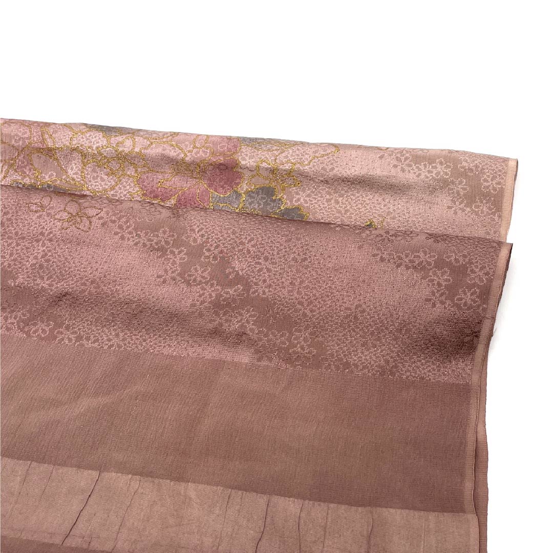 Obiage silk S rank semi-formal pale red butterfly flower length approx. 165cm width approx. 29.5cm pink 1136002782913