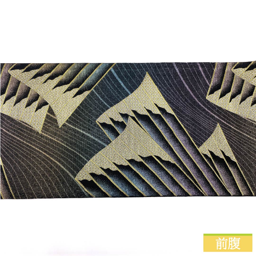 Fukuro Obi, pure silk, diamond and circle design, Shippo, obi length 450cm, S rank, six-way, formal, black, 1123014002410