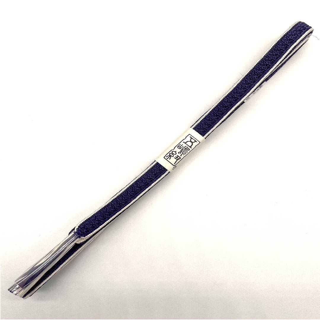 （新古品） 帯締め 正絹 三分紐 紫紺色（しこんいろ） 五嶋紐 新古品  長さ約135cm 幅約0.9cm カジュアル Sランク 紫系 1135000672320