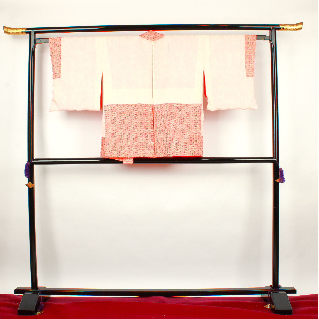 Haori, Length 75cm, Sleeve length 64cm, Scarlet, Shibori, Hikita pattern, Pure silk, S rank, Awase, Vermilion, 1117000362916