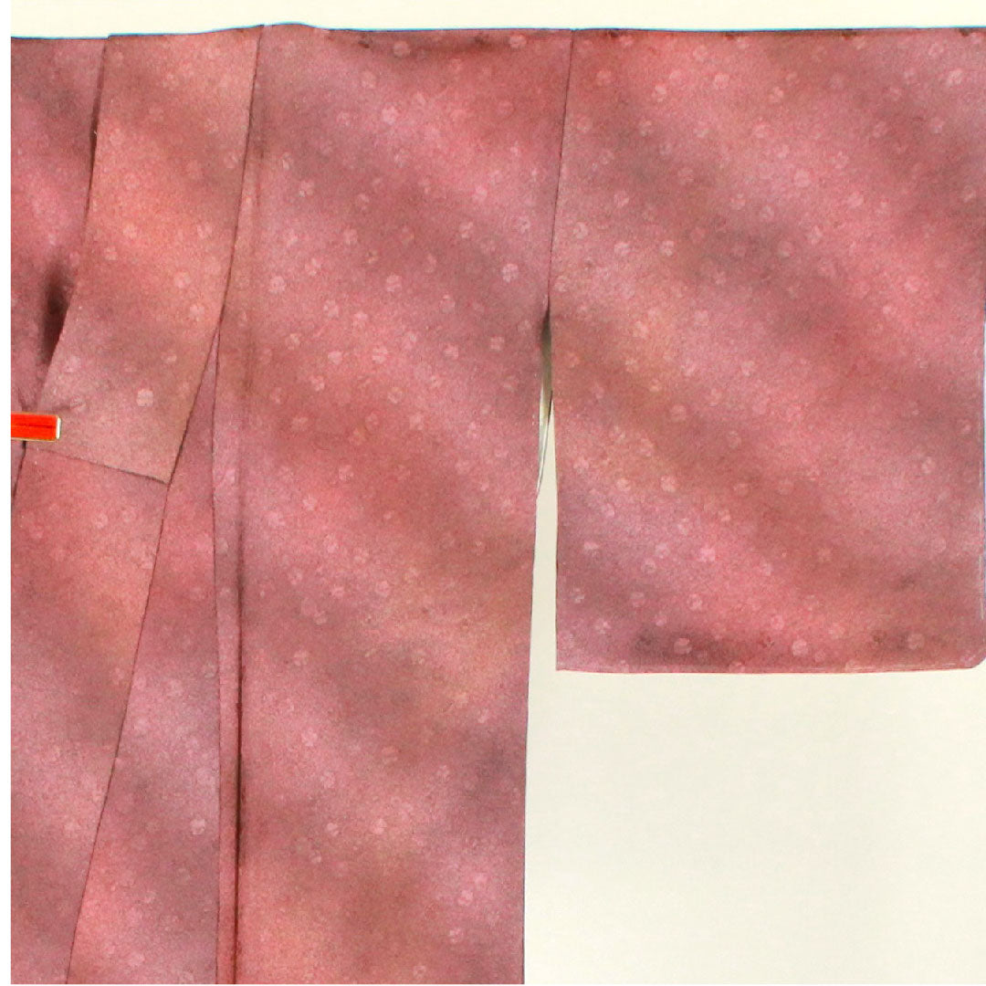 Plain color, vegetable dyed, Tango crepe, bell, length 160cm, sleeve length 65cm, lined, pure silk, S rank, purple, 1114000472420