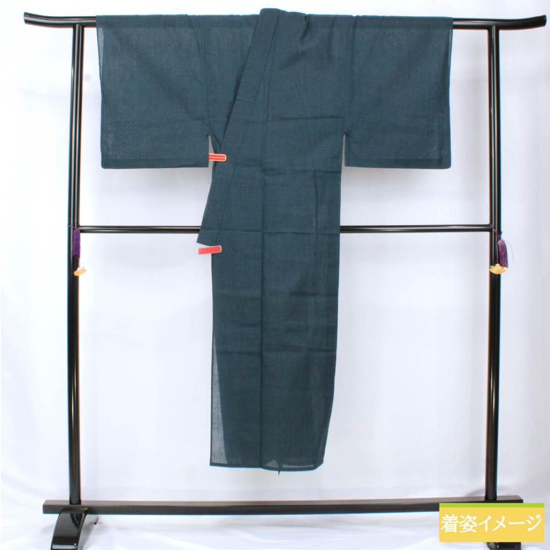 Men's summer cotton kimono, length 142cm, sleeve length 66cm, brown (Tsujimi-iro), men's gauze, S rank, navy blue, 1132002372118