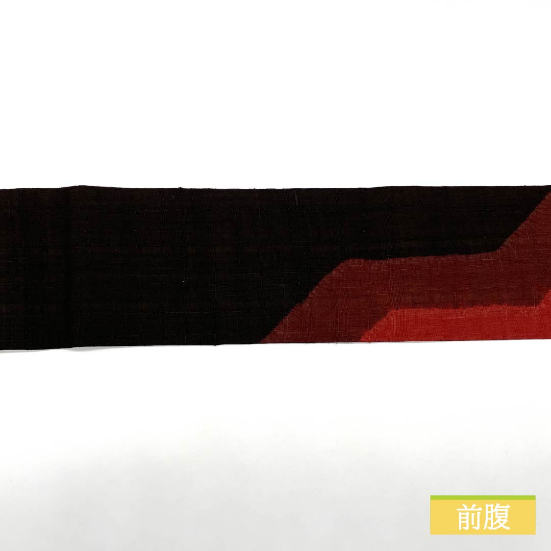 Nagoya obi, pongee fabric, tie-dyed, geometric pattern, obi length 359cm, pure silk, S rank, six-pass, casual, gradation style, 1124008132399, Nagoya style